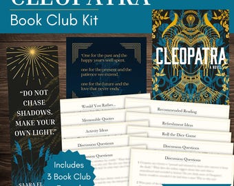 Cleopatra Book Club Kit en discussiegids met op maat gemaakte bladwijzers en quote-afdrukbare items