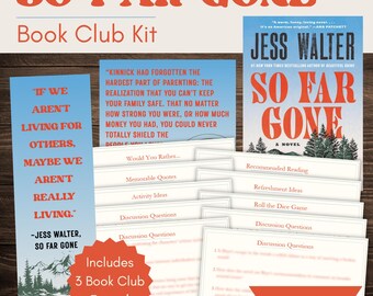 So Far Gone Book Club Kit and Discussion Guide with Custom-Made Bookmark and Quote Printables