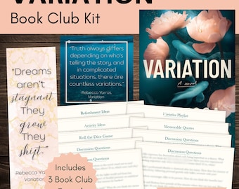 Variation Buch Club Kit: Diskussionsfragen, Aktivitäten, Lesezeichen und Zitat zum Ausdrucken und mehr!