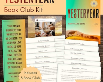 Yesteryear Book Club Kit and Discussion Guide | Yesteryear by Caro Claire Burke Custom-Made Bookmark and Quote Printables