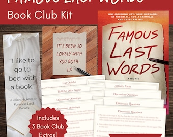 Famous Last Words Book Club Kit and Discussion Guide | Famous Last Words by Gillian McAllister Custom-Made Bookmark and Quote Printables