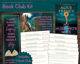 Kit club de lecture et guide de discussion de la femme de mon mari avec signets et citations personnalisés à imprimer