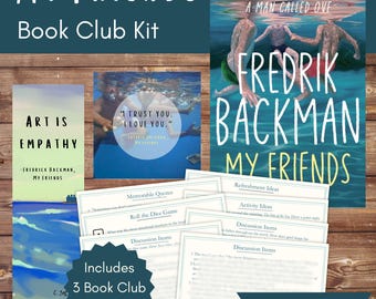 My Friends Book Club Kit and Discussion Guide | My Friends by Fredrick Backman Custom-Made Bookmark and Quote Printables | Instant Download!