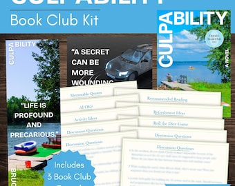 Culpability Book Club Kit en discussiegids met op maat gemaakte bladwijzers en quote-afdrukbare items