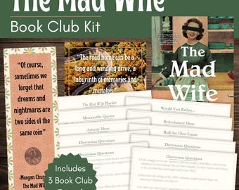The Mad Wife Book Club-kit en discussiegids met op maat gemaakte bladwijzer en quote-afdrukbare items