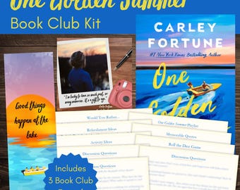 One Golden Summer Book Club Kit & Discussion Guide | One Golden Summer Custom-Made Bookmark and Quote Printables | Instant Download!