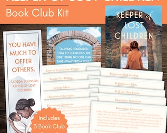 Boekenclubset Keeper of Lost Children en discussiegids met op maat gemaakte bladwijzer en quote-afdrukbare items