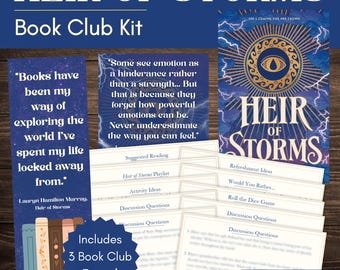 Heir of Storms Book Club Kit und Diskussionsleitfaden | Heir of Storms von Lauryn Mihamilton Murray Maßgeschneiderte Lesezeichen und Zitat Printables
