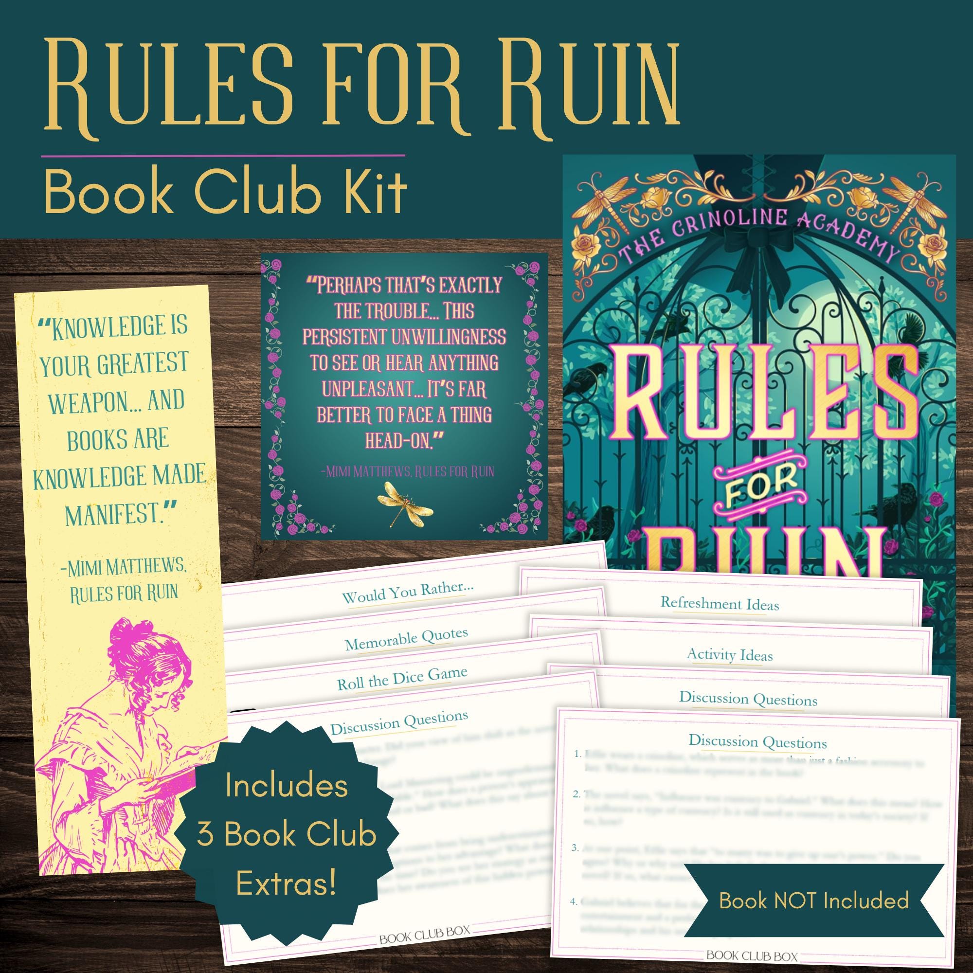 Ruination Bookmark Rules for Ruin Book Club Kit: Discussion Questions, Activities ...