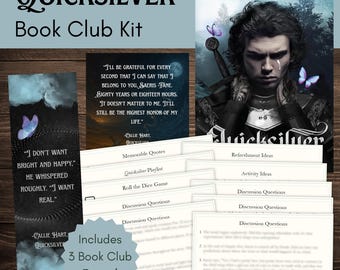 Quicksilver Book Club Kit and Discussion Guide | Quicksilver by Callie Hart Book Group Questions | Custom-Made Bookmark and Quote Printables
