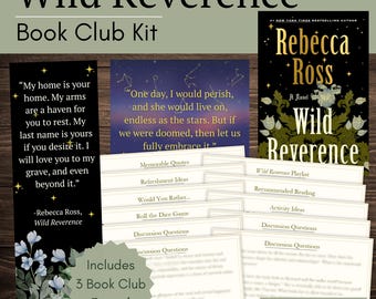 Wild Reverence Kit and Discussion Guide | Wild Reverence by Rebecca Ross Custom-Made Bookmark and Quote Printables | Instant Download!
