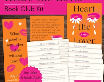 Heart the Lover-boekenclubkit en discussiegids met op maat gemaakte bladwijzer en quote-afdrukbare items