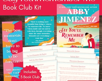 Kit per il club del libro "Dimmi che ti ricorderai di me" e guida alla discussione / Domande per il gruppo del libro "Dimmi che ti ricorderai di me" di Abby Jimenez