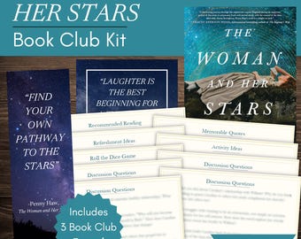 The Woman and Her Stars Book Club Kit en discussiegids met op maat gemaakte bladwijzer en quote-afdrukbare items