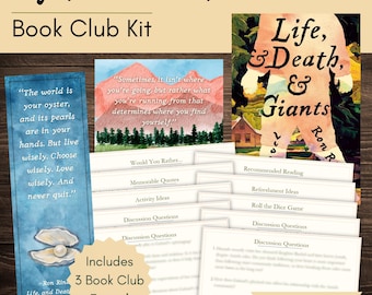 Life, and Death, and Giants Book Club Kit en discussiegids met op maat gemaakte bladwijzers en quote-afdrukbare items