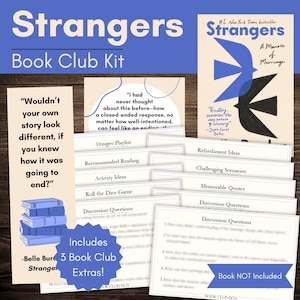Strangers Book Club Kit and Discussion Guide with Custom-Made Bookmark and Quote Printables