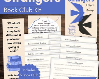 Strangers Book Club Kit and Discussion Guide with Custom-Made Bookmark and Quote Printables