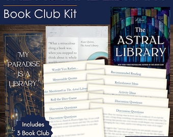 The Astral Library Book Club Kit en discussiegids | De astrale bibliotheek door Kate Quinn | Op maat gemaakte bladwijzer- en quote-afdrukbare items