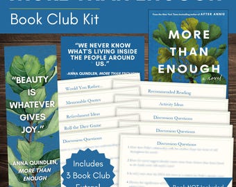 More Than Enough Book Club Kit and Discussion Guide with Custom-Made Bookmark and Quote Printables