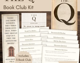 The Q by Beth Brower Book Club Kit and Discussion Guide with Custom-Made Bookmark and Quote Printables