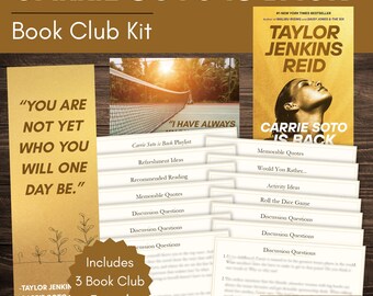 Carrie Soto is Back Book Club Kit en discussiegids met op maat gemaakte bladwijzer en quote-afdrukbare items