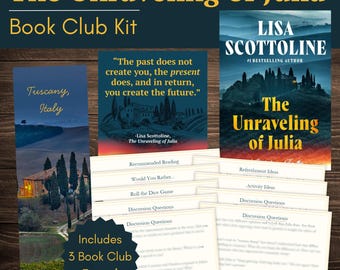 Die Entschlüsselung des Julia Book Club Kit und Diskussionsleitfadens | Julias Unraveling von Lisa Scottoline Lesezeichen und Zitat Printables