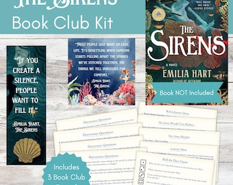 The Sirens Book Club Kit and Discussion Guide | The Sirens by Emilia Hart Custom-Made Bookmark and Quote Printables | Instant Download!