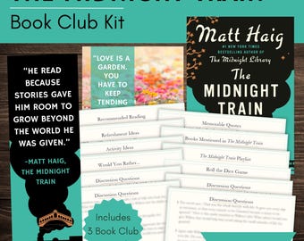 The Midnight Train Book Club Kit and Discussion Guide with Custom-Made Bookmark and Quote Printables | Instant Download!