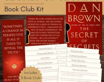 Secret of Secrets Book Club Kit and Discussion Guide | Secret of Secrets by Dan Brown Bookmark and Quote Printables | Instant Download!