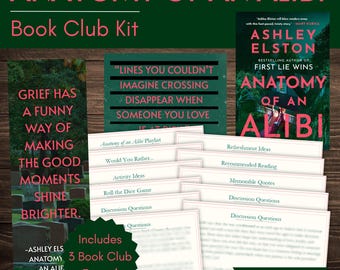 Anatomie van een alibi Book Club Kit en discussiegids met op maat gemaakte bladwijzer en quote-afdrukbare items