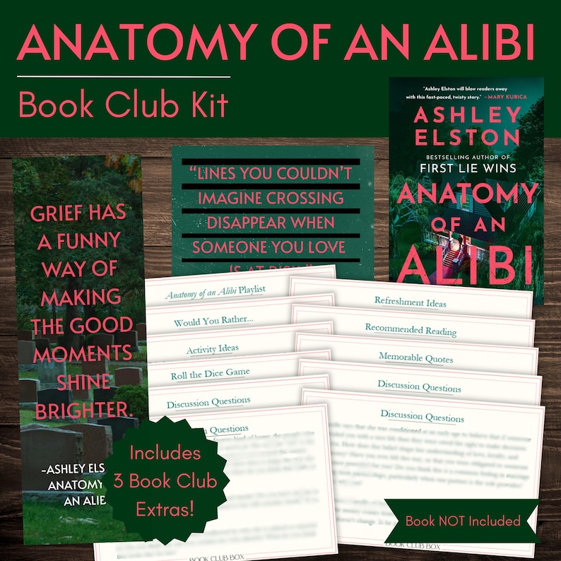 Anatomy of an Alibi Book Club Kit and Discussion Guide With Custom-made ...