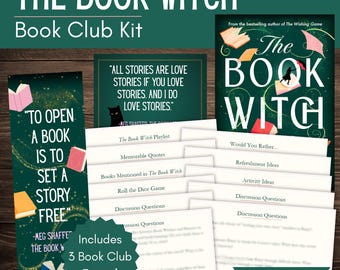 The Book Witch Book Club Kit and Discussion Guide with Custom-Made Bookmark and Quote Printables
