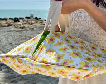 Sac à tarte marguerites en coton