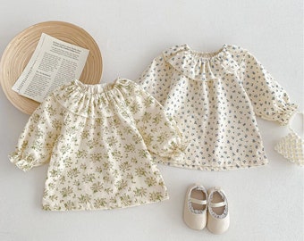 Vestido floral para niña, regalo de baby shower, ropa para niña, vestido para ocasiones especiales, vestido floral para bebé, regalo único para bebé, ropa para recién nacidos