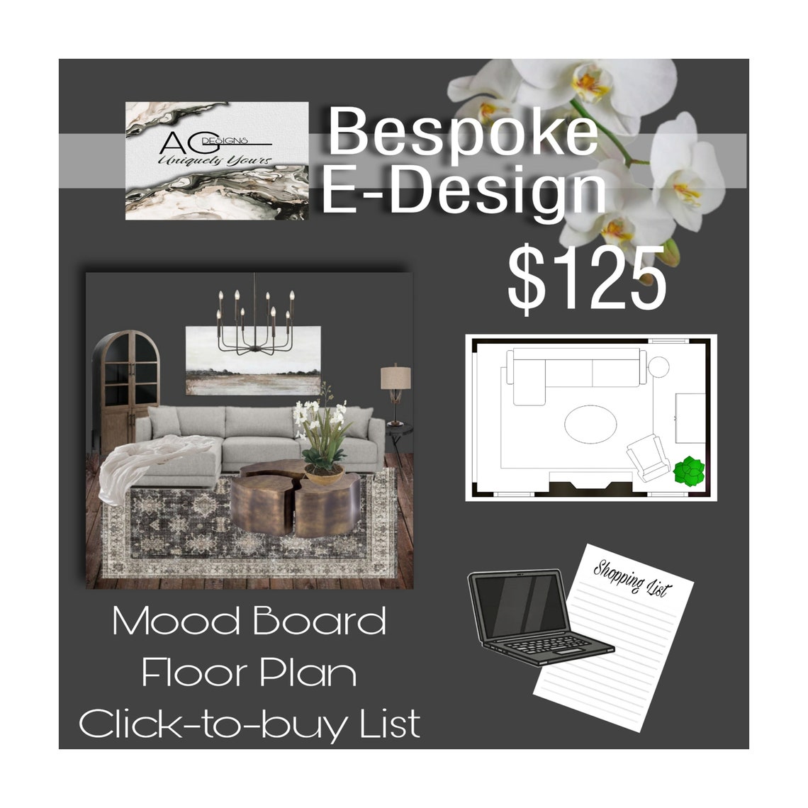 Bespoke E Design One Room Interior Design Service Custom Mood Photo Inspiration