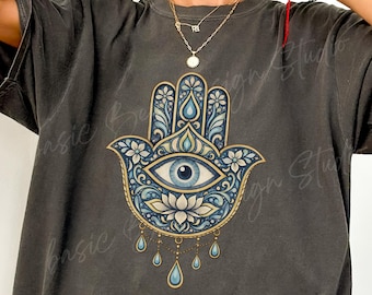 Vintage Hamsa Evil Eye Comfort Colors Tee