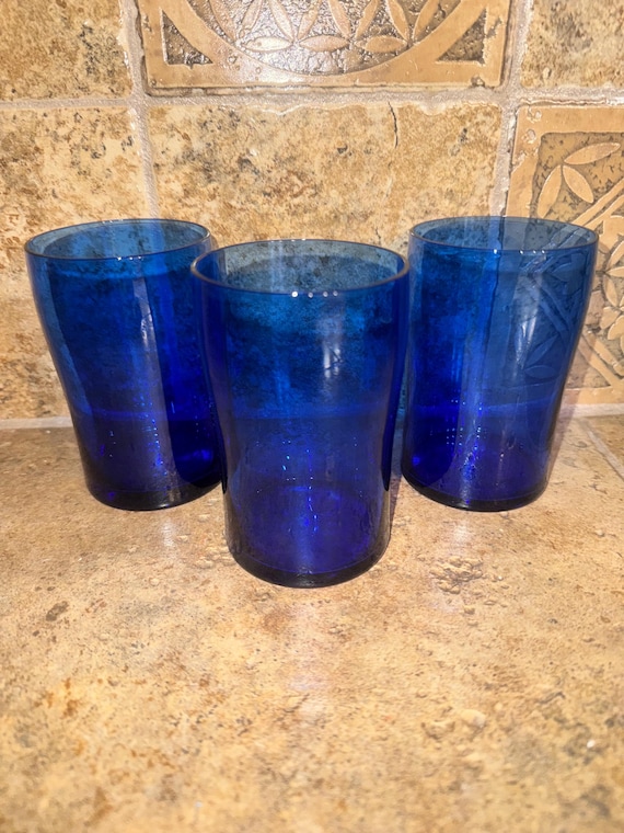 Cobalt Blue Drinking Glasses - Set of 3