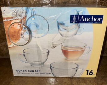 A Set of 8 Anchor Hocking Punch Cups
