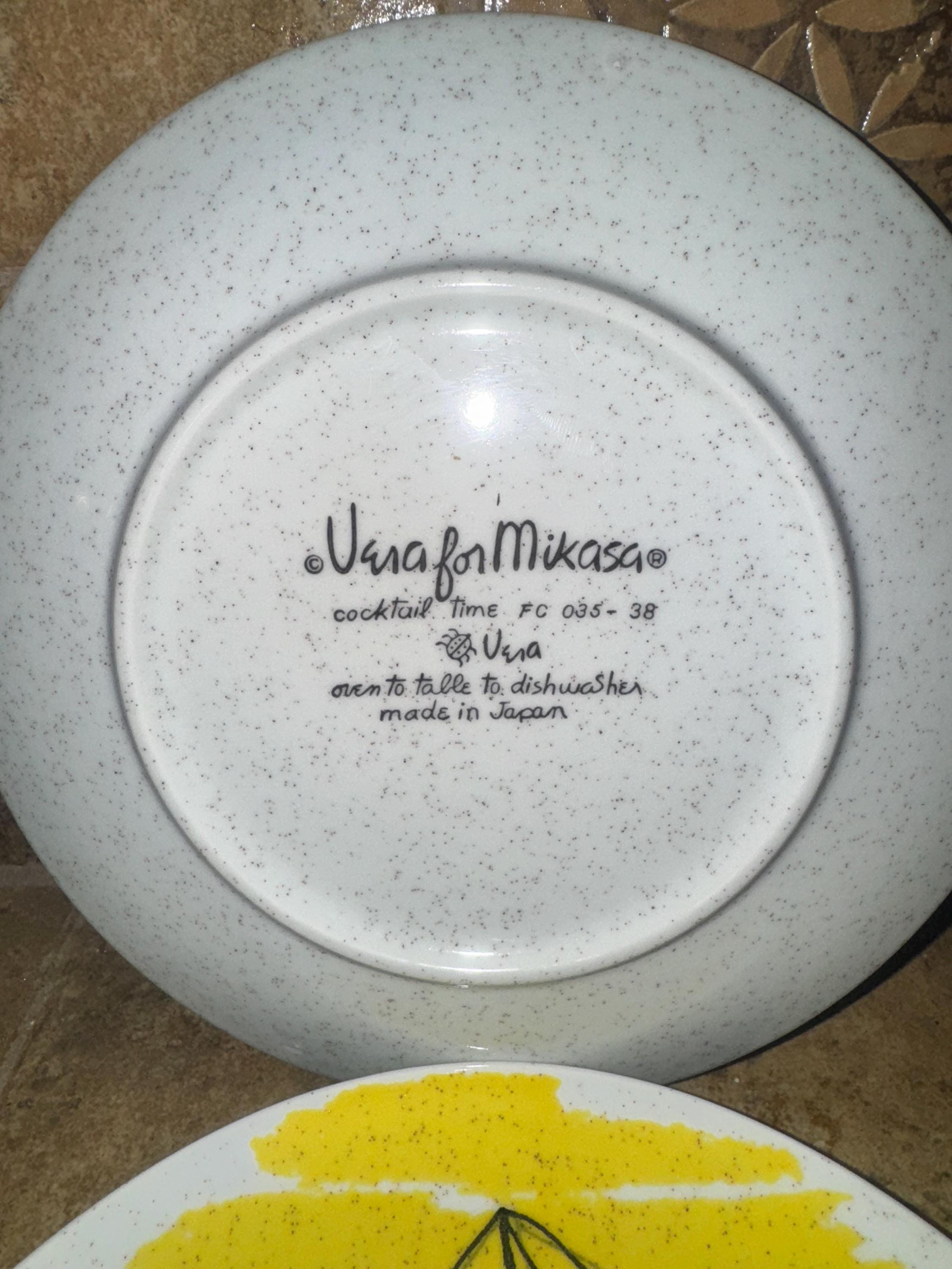 A Set of 4 Vera for Mikasa Cocktail Time Plates - Etsy