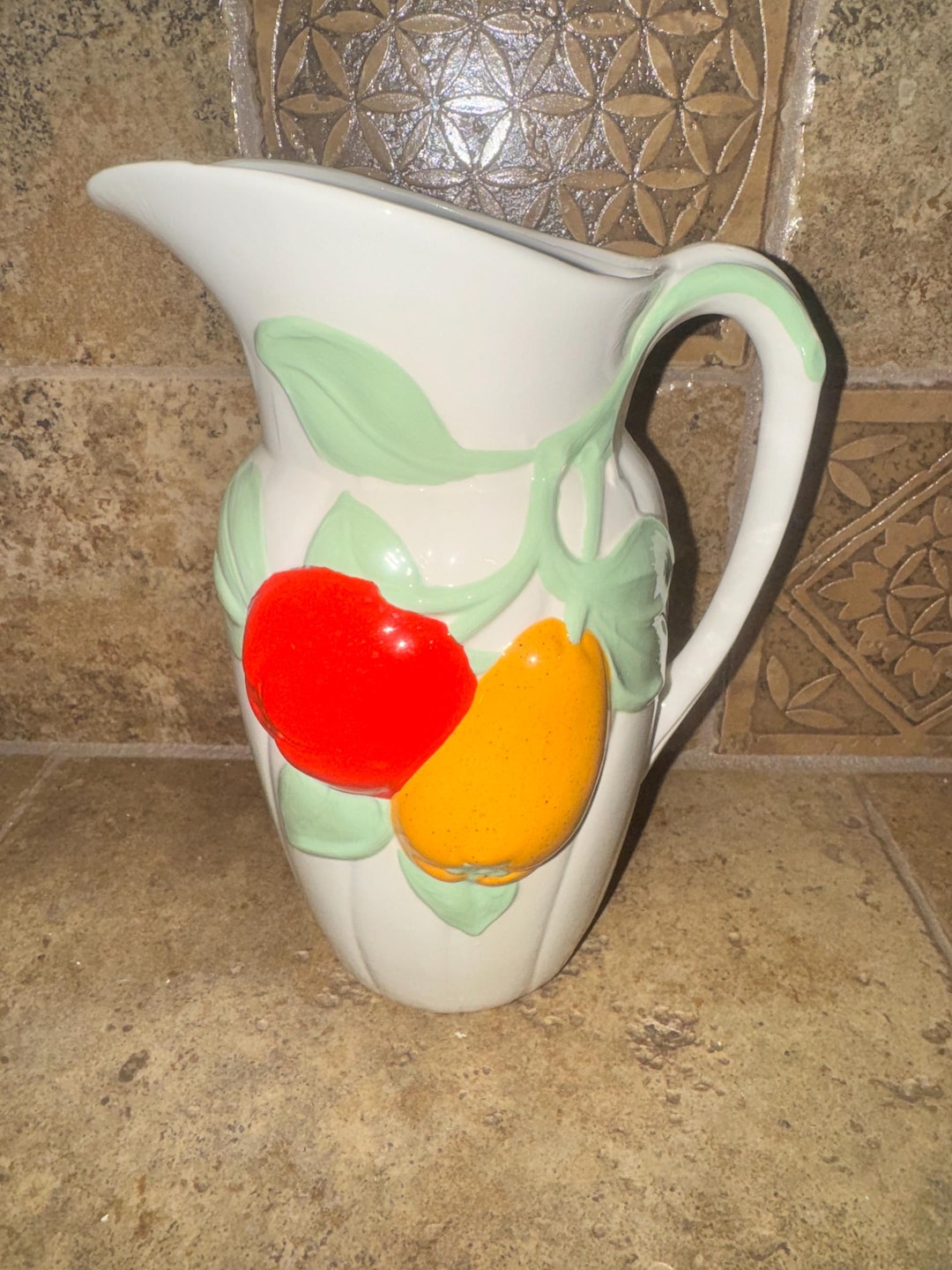 Vintage Holland Mold Ceramic Pitcher - Etsy