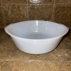 Vintage Glasbake Milk Glass 2 Quart Casserole Dish