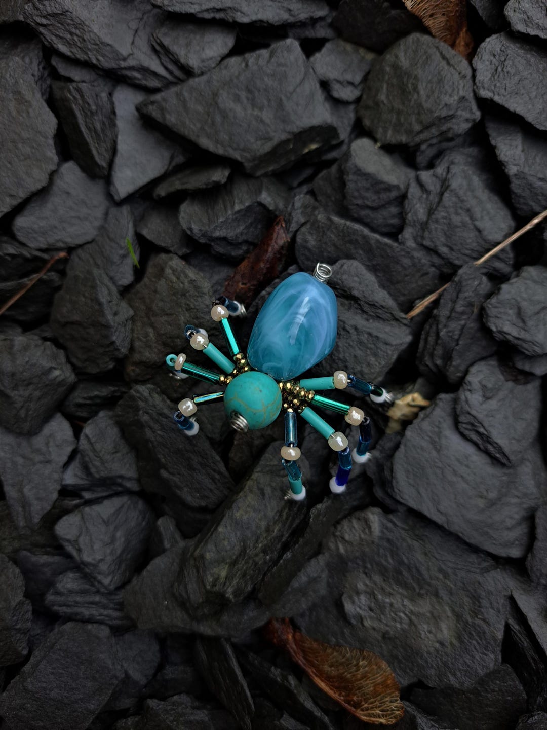 Handmade Blue Gem Spider - Etsy