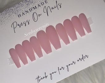 Soft Pink Acrylic Press On Nails