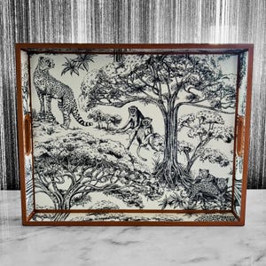 Cape Town Safari coffee table tray,xl tray,ottoman tray,footstool tray,decoupage tray.Handmade in 5 X SIZES matching items available