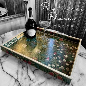 William Morris Blackthorn, large coffee table tray,decorative tray,ottoman tray,footstool tray.William Morris Acorn.Handmade in 5 X SIZES