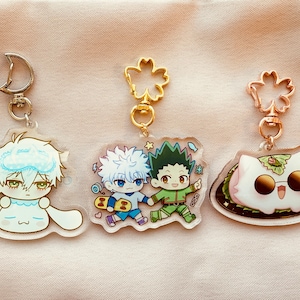 Anime Keychains: Gojo, Nagi, Killua & Gon - Double-Sided Design
