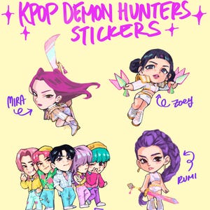 kpop demon hunters stickers | waterproof rainbow holographic vinyl