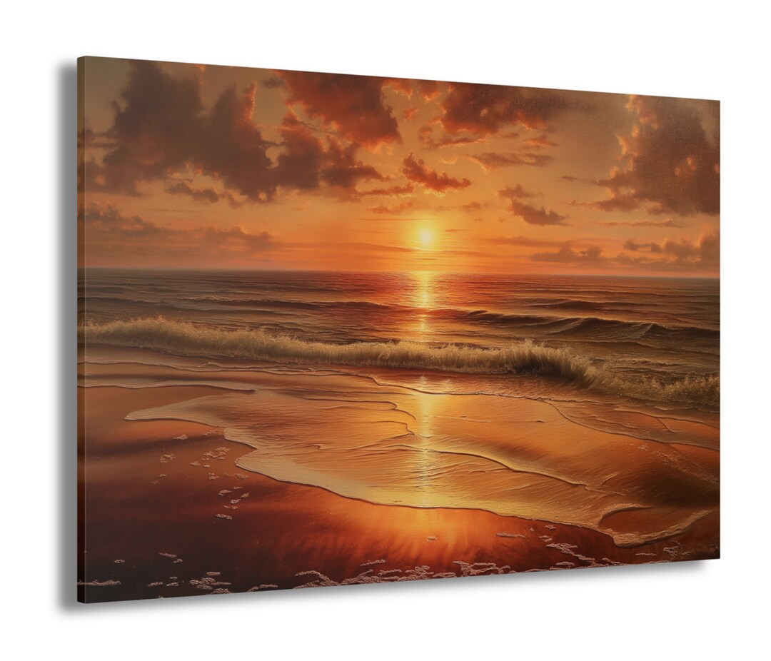 Extra Large Beach Sunset Ocean Canvas Wall Art beach Wall Art for Home ...