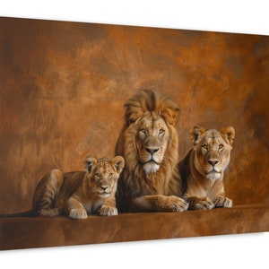 Lion Love: Lion and Lioness Painting - Romantic Canvas Art for Bedroom Wall Decor - Anniversary, Engagement, and Wedding Gift Idea with