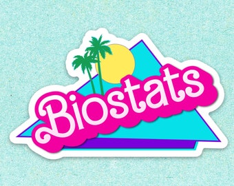 Biostats Retro Beach sticker, Biostatistics sticker, Public Health Sticker, Epidemiology sticker, Medical School sticker, Researcher sticker